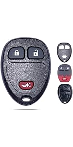 Key Fob Remote Replacement Fits for Chevy Silverado1500 2500HD Tahoe Suburban Avalanche/GMC Sierra 1500 Yukon/Cadillac Escalade/Hummer H2 2003-2006 Keyless Remote Control LHJ011 (2 Pack)