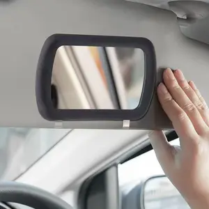 1Pc Car Sun Visor Makeup Mirror, Clip-on Easy Install Cosmetic Vanity Mirror, Universal Interior Car Rearview Mirror for Makeup