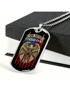 1 piece of eagle cross stainless steel pendant necklace, suitable as a family birthday or Christmas gift, an anniversary or thanksgiving gift for both men and women, a graduation gift