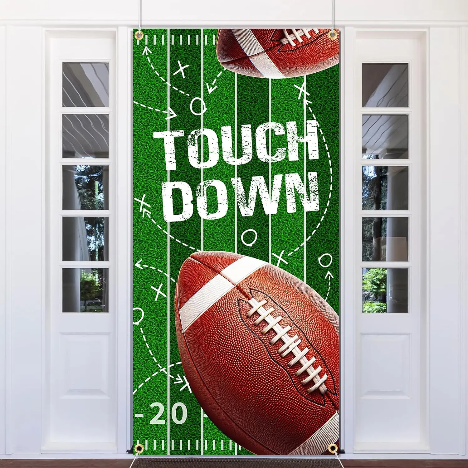 Football Banner Touchdown Banner Party Decorations Porch Sign Photo Booth Props  Day Tailgate Party Decorations for Door Wall Birthday