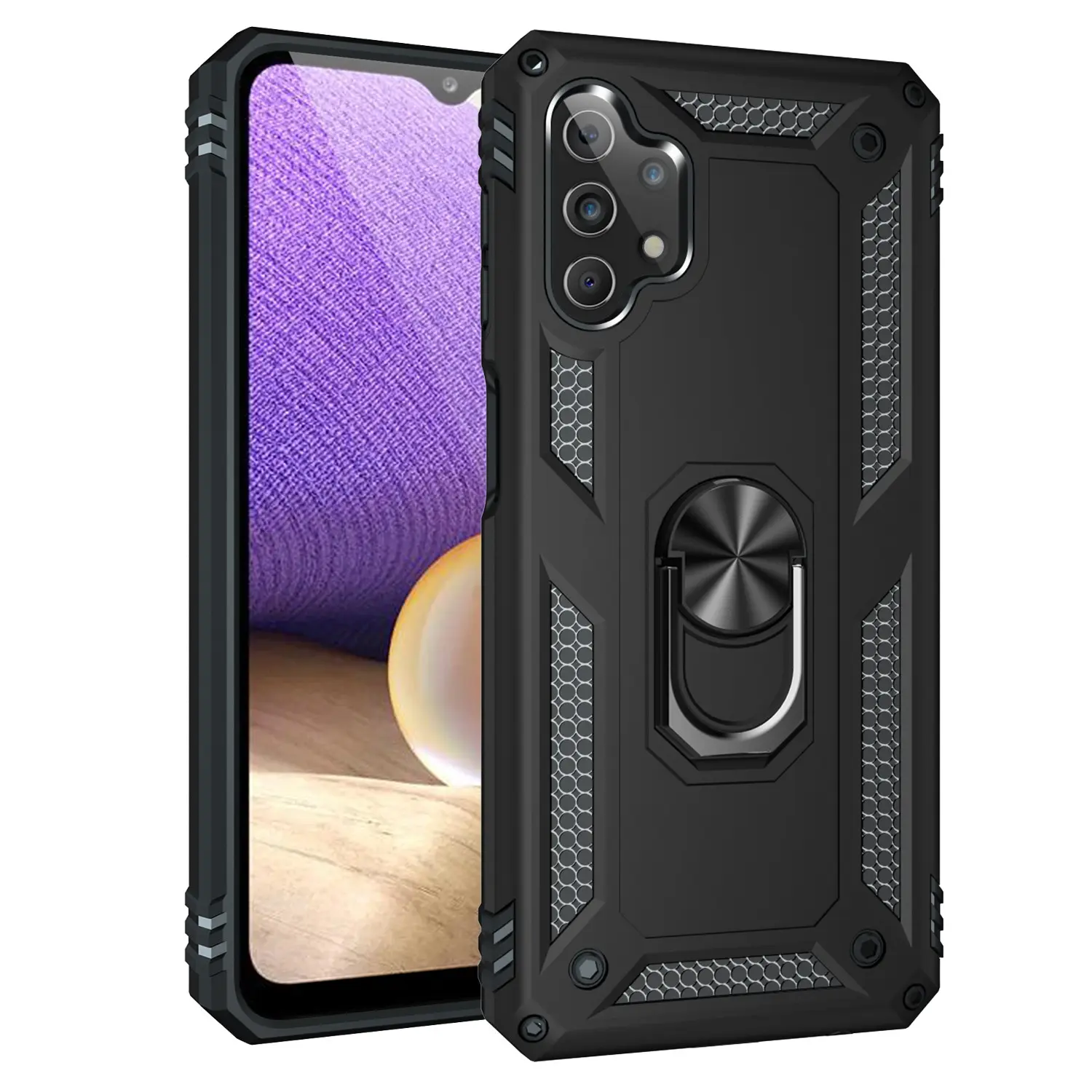 Phone Case for Samsung Galaxy A32 5G/M32 5G, Anti-Drop, Dust-Proof, Waterproof, Fingerprint Resistant, with Magnetic Rotatable Stand for A32 5G/M32 5G Protective Cover