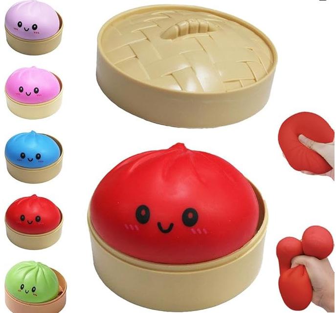 Dumpling Squishies carry around soft non-stick hand squeeze pull back decompression toy