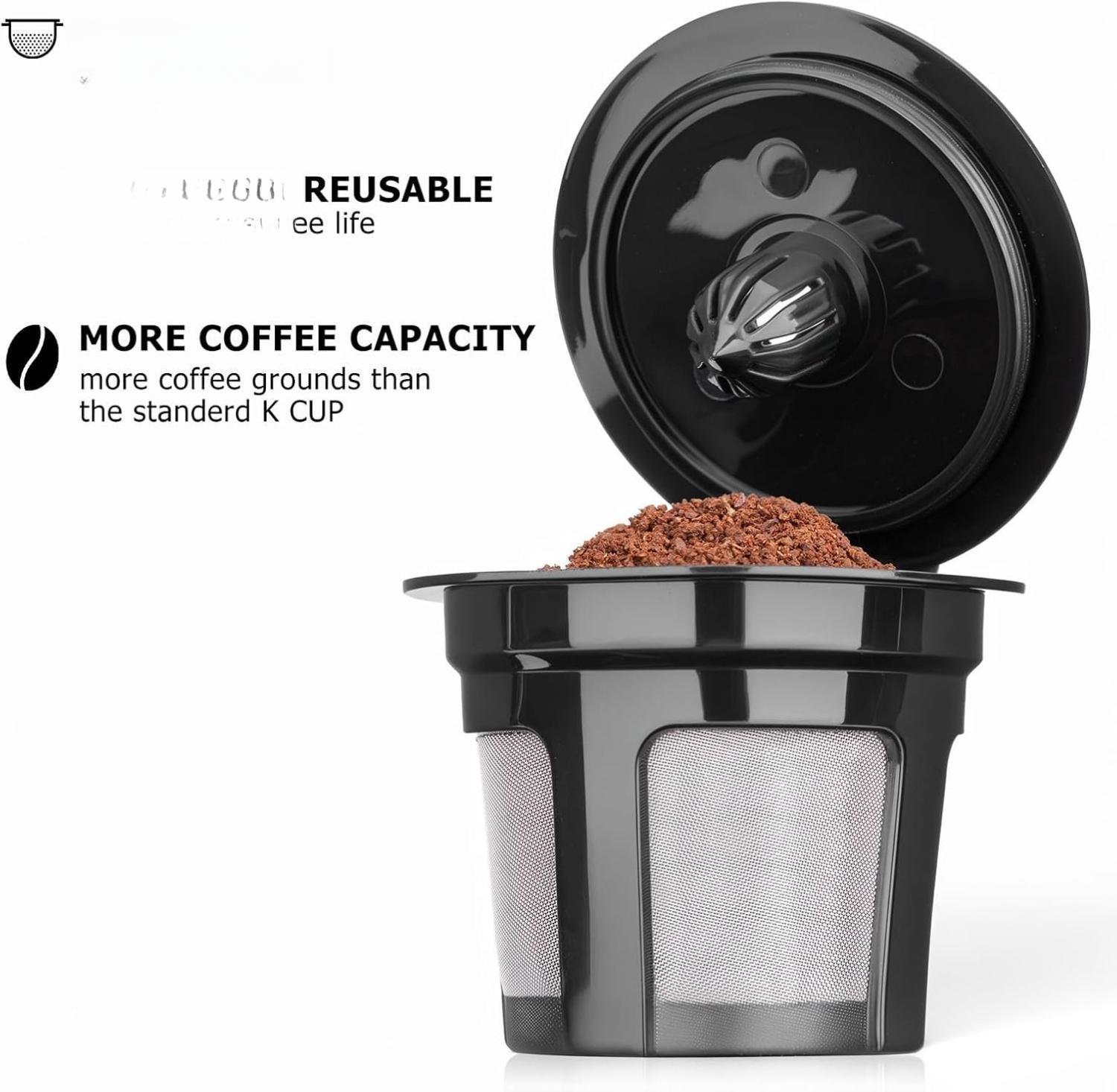 Reusable K Cups for Keurig K Elite, K Classic, K Compact, K Latte, K Select and All 2.0 & 1.0 Coffee Makers, 2 Pack K Cup Coffee Filters - Black Reusable K Cups for Keurig K Elite, K Classic, K Compact, K Latte, K Select and All 2.0 & 1.0 Coffee Makers, 2 Pack K Cup Coffee Filters - Black