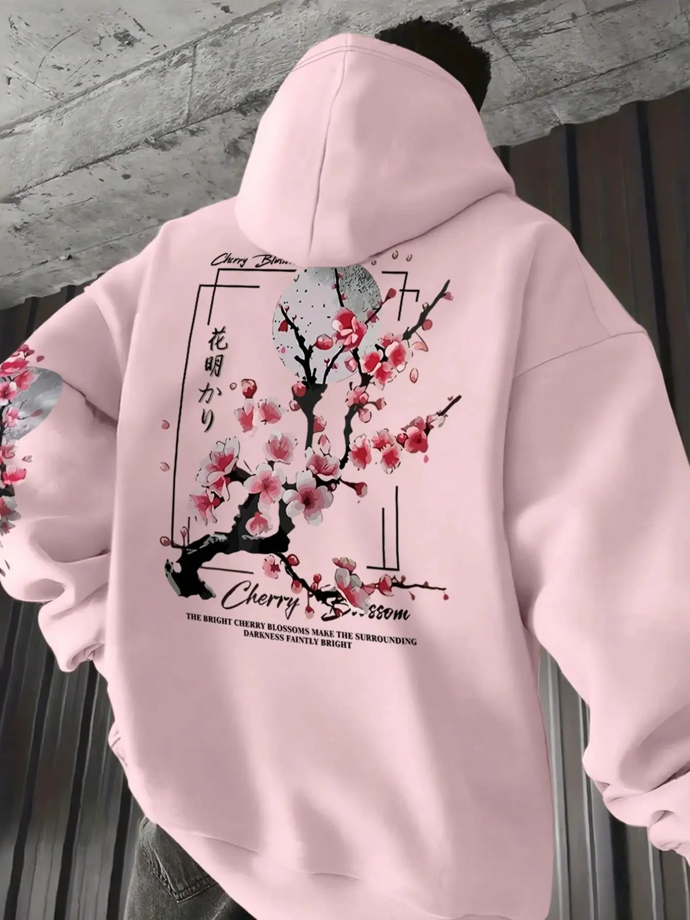Y2K Japanese Floral Cherry Blossom Print Hoodie, Loose-Fit Casual Sweatshirt, Soft and Cozy, Perfect for Campus and Streetwear, Fall & Winter