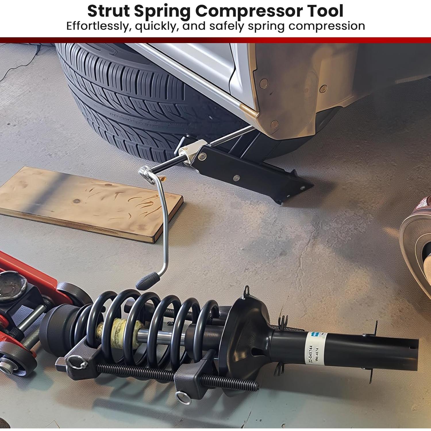 Macpherson Strut Spring Compressor 2 count Heavy Duty Coil Spring Compressor Strut Remover Installer Tool, 7/8in Socket 1/2in Drive