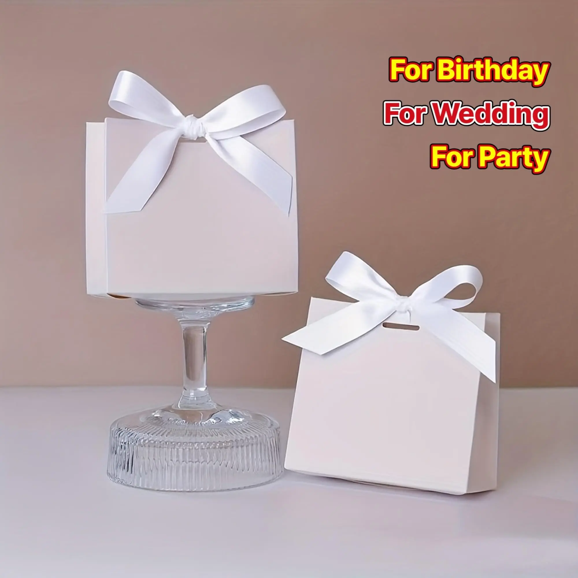 10/20 DIY Mini Gift Bags Set, Blank Wedding Gift Box, Birthday Party Packaging with Ribbon, Paper Material, Durable Gift Box, Decorative Fringe Details