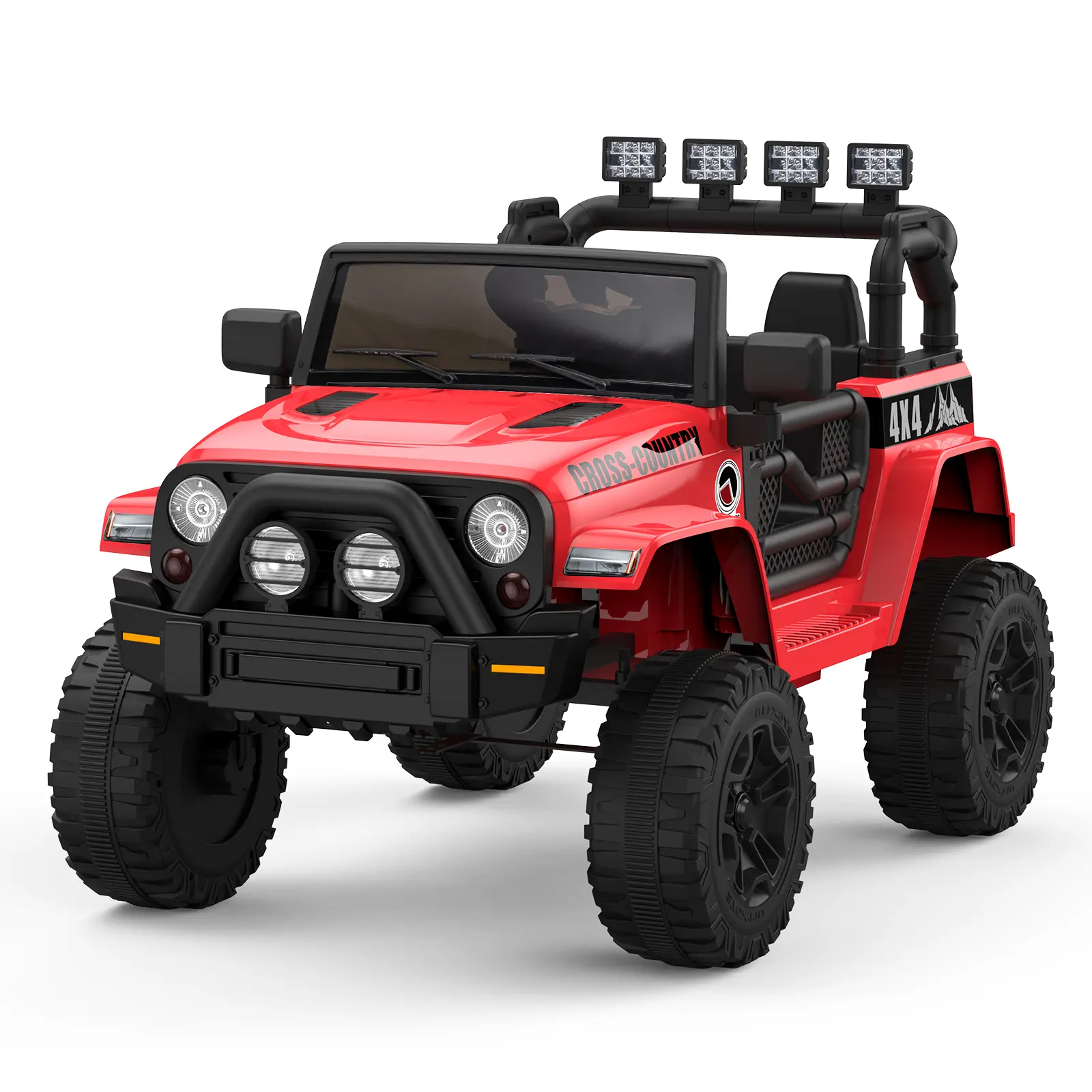 Kids Ride on Toys, 12v Electric Car for Kids, with Remote Control, LED Lights, Spring Suspension, Battery Powered Electric Vehicles for Ages 4-8, Ride on Toys for Big Children Toddlers
