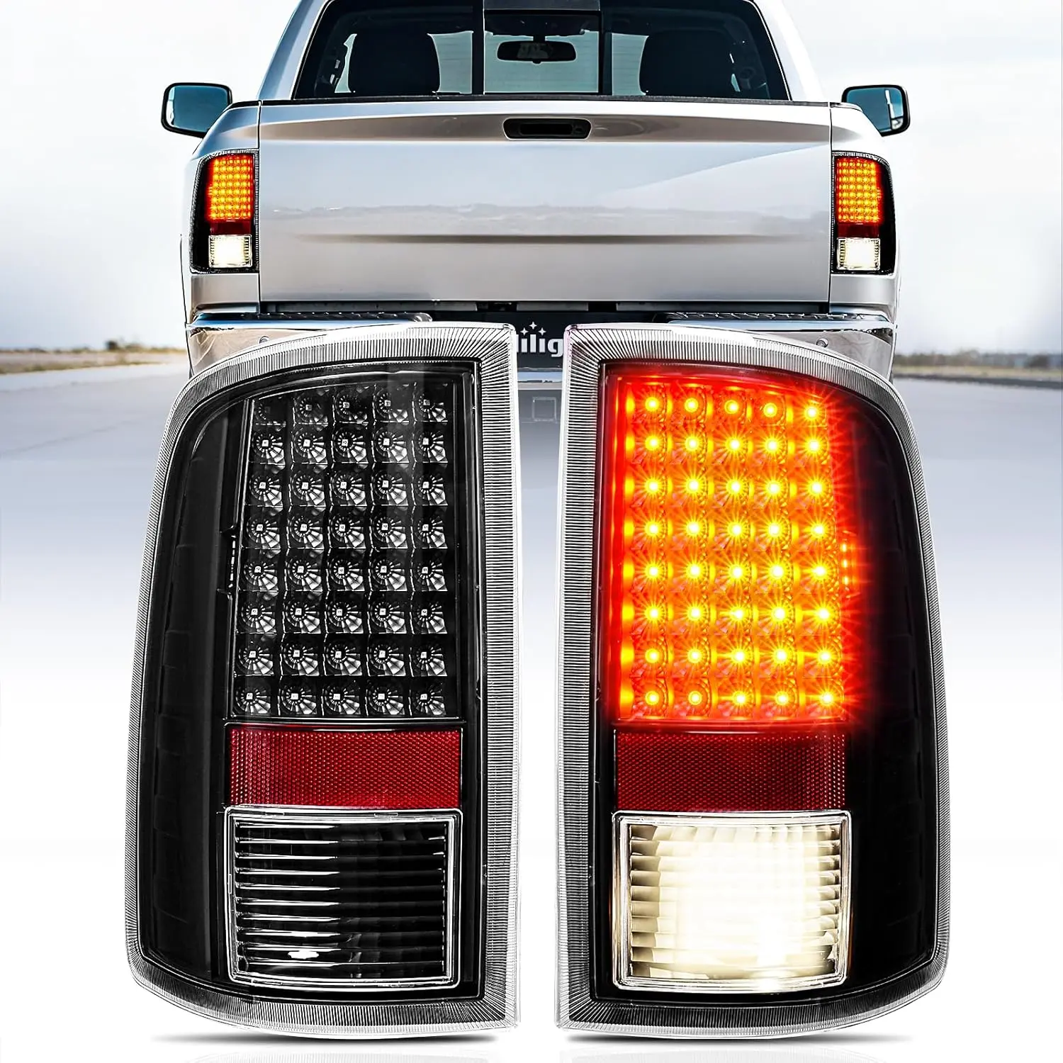 Nilight LED Tail Light Assembly - LED Upgrade for 2009-2018 Dodge Ram 1500, 2010-2018 Ram 2500/3500 Trucks, DOT-Certified High-Impact Rear Brake Lamps with Signal Function