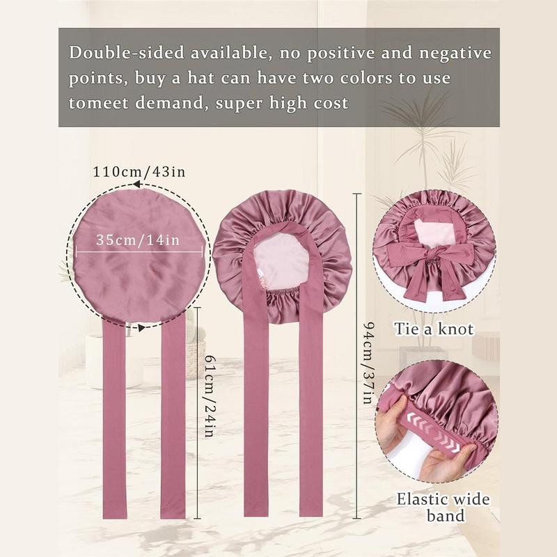 AWAYTR 100% Silk Bonnets for Sleeping Women Men Mulberry Silk Double Layer Hair Bonnet with Elastic Tie Band Reversible Nightcap Gifts for Female Multistyle Wrapcap Haircare