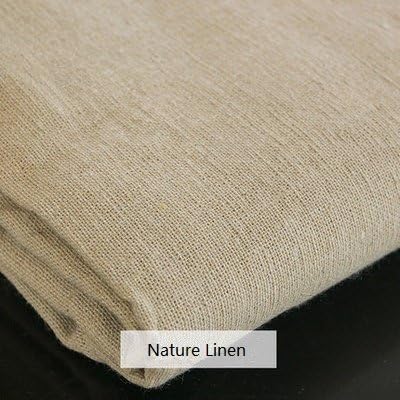 Nature Linen Needlework Fabric, Plain Solid Colour Linen Cloth  Jute Fabric Table Cloth Garments Crafts Accessories, 20 by 62-Inch (Color 1)