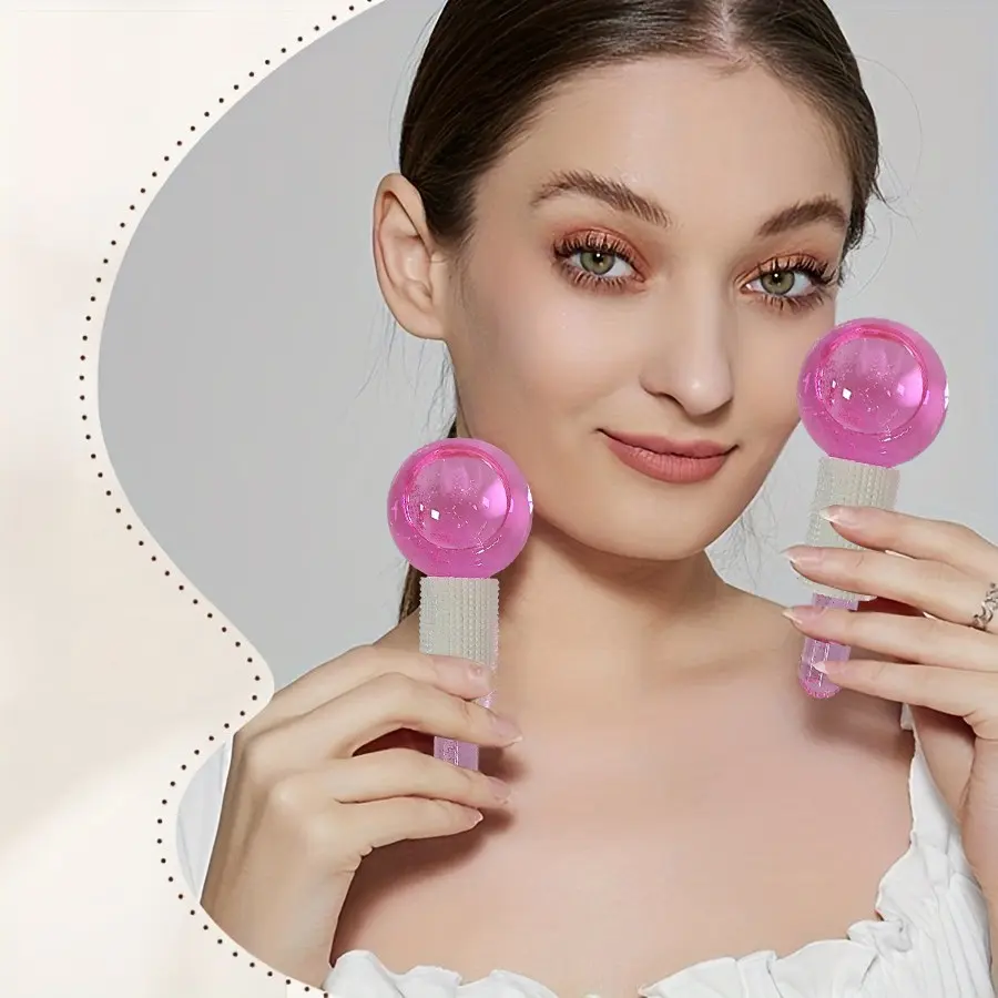 Facial Ice Ball Set, At Home Facial, Ice Globes for Face, Cooling Gel Eye Mask for Puffiness & Dark Circles, Skincare Kit for Face, Neck, and Eyes, Reduces Swelling & Darkness