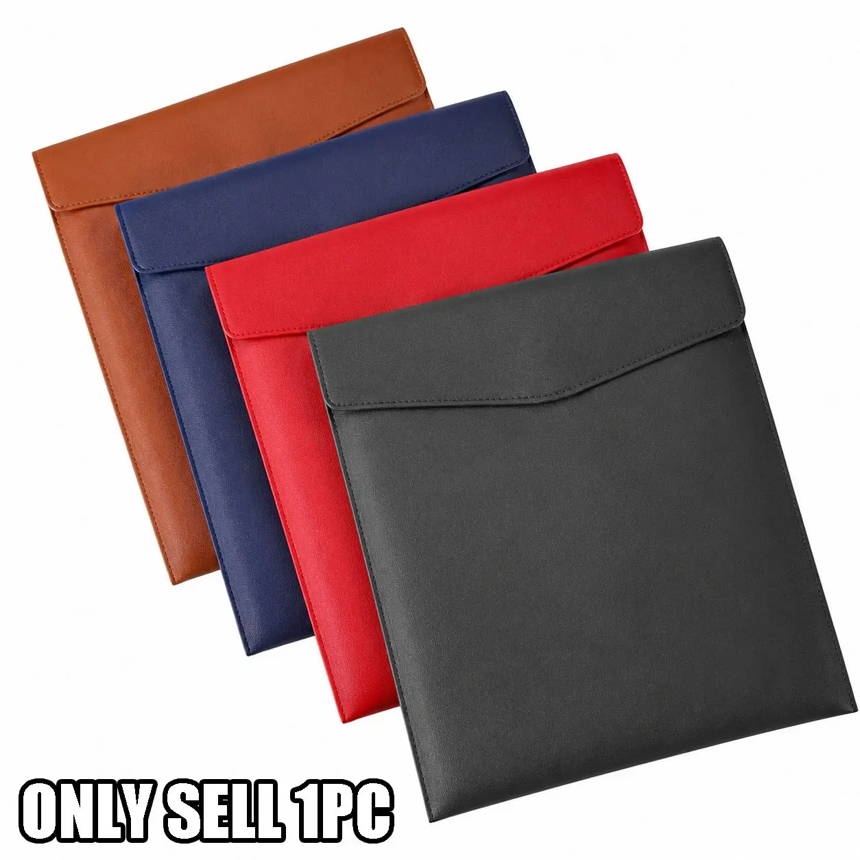 1PC A4 Size Leather Document Bag Elegant Document Holder Luxury Minimalist Portable Briefcase Data Contract Bill File Organizer Home Office Paperwork Storage ZYF
