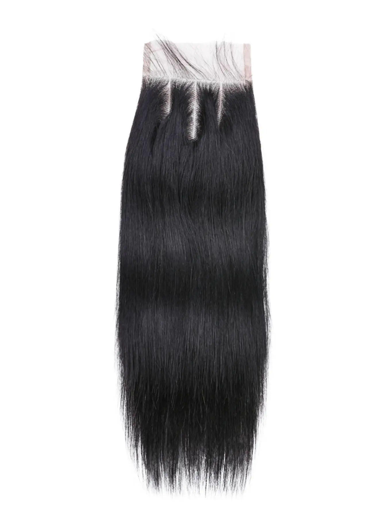 1PC Natural Black Silky Straight 4x4 Lace Closure Human Hair Free Part/ Middle Part/ Three Part Lace Closure Weave
