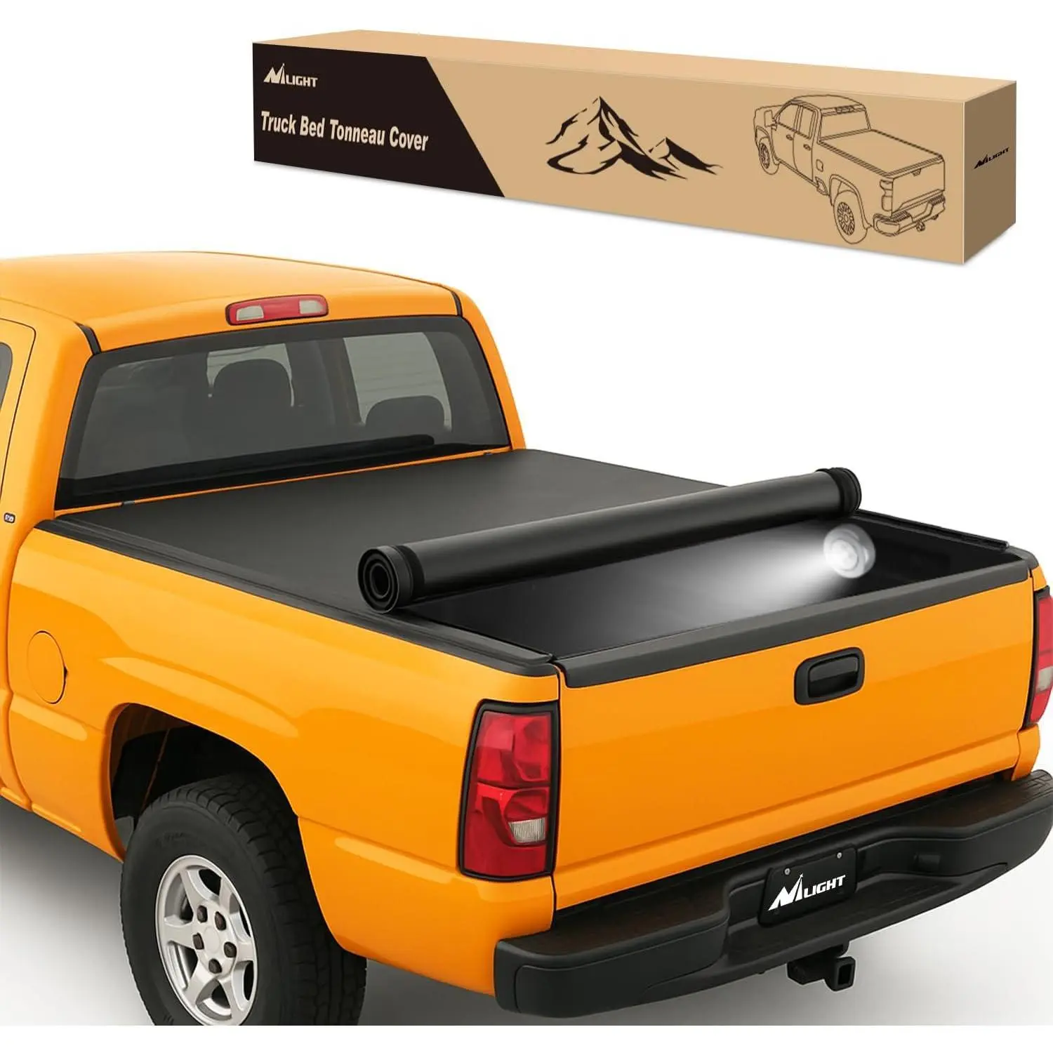 Nilight Soft Roll-Up Tonneau Cover, Truck Accessories for 1999-2006 Chevy GMC Trucks, Compatible with Silverado/Sierra 1500-3500 & HD Models, 6.5 ft Length Easy Install Bed Cover