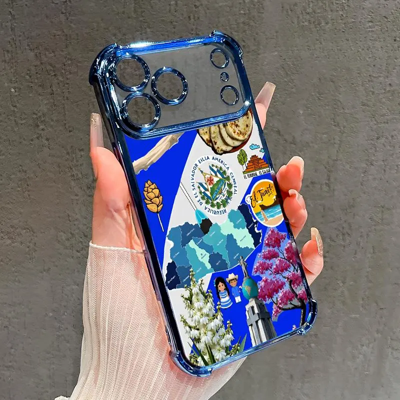 Phone Case For iPhone 17 Pro Max 16 15 Plus Air 14 13 12 11 E Salvador Soul Pattern Transparent Full Lens Protector Anti-slip Protective Cover