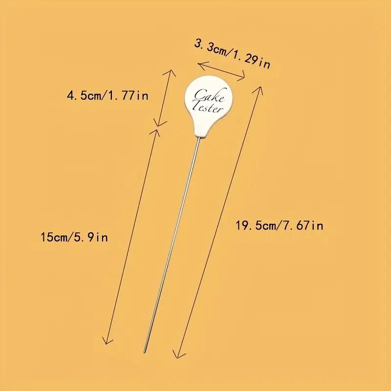 Professional Cake Tester Stick, Long Stainless Steel Baking Tool, Sharp Tip for Doneness Check, Non-Stick Design, Ideal for Layer Cakes, Cheesecakes, Cupcakes