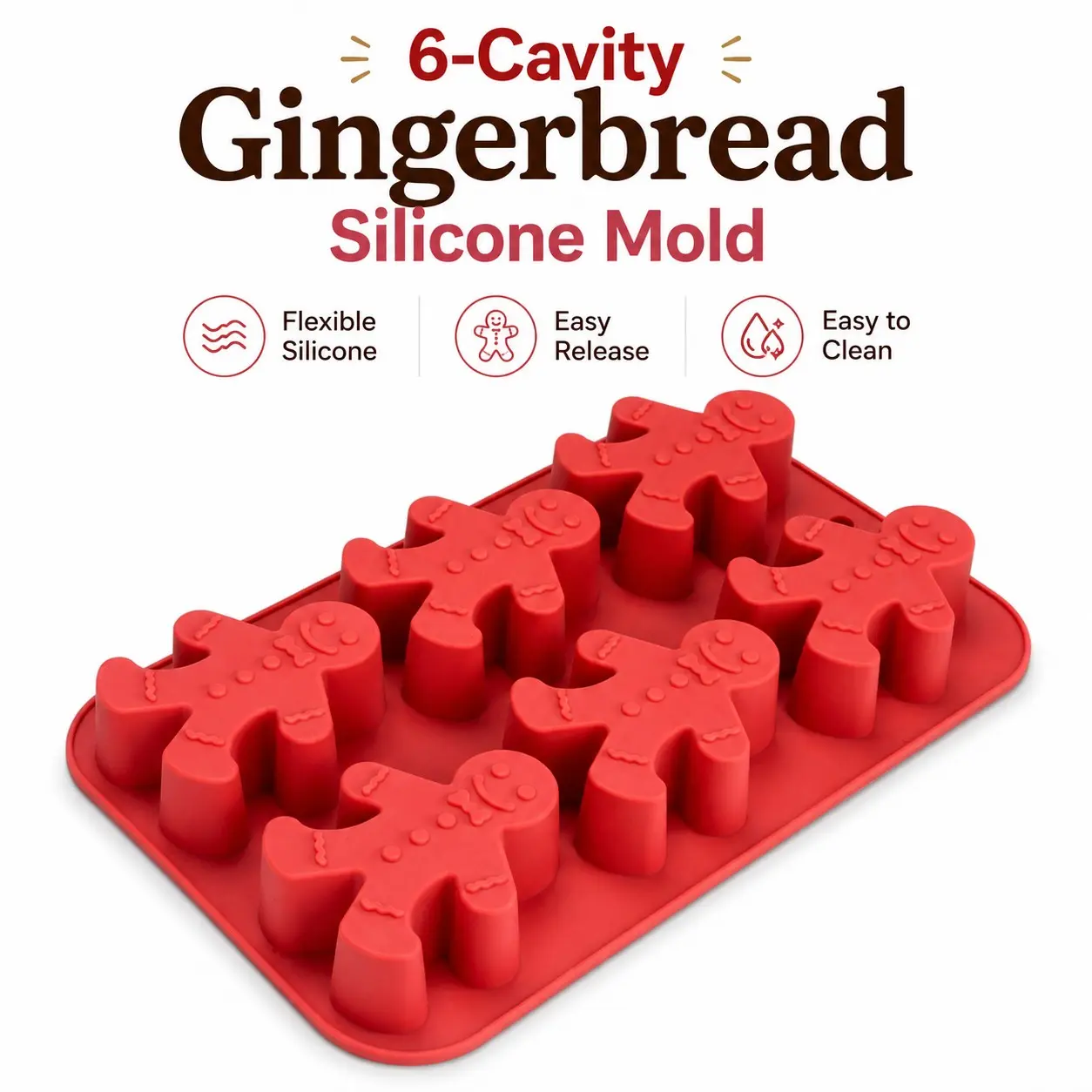 1/2 Set Baking Molds, Non-Stick Heat-Resistant Cookie Molds, Reusable Cake Candy Decor Tool, Gingerbread Man Silicone Mold, Ice Cube Tray, Perfect Gift