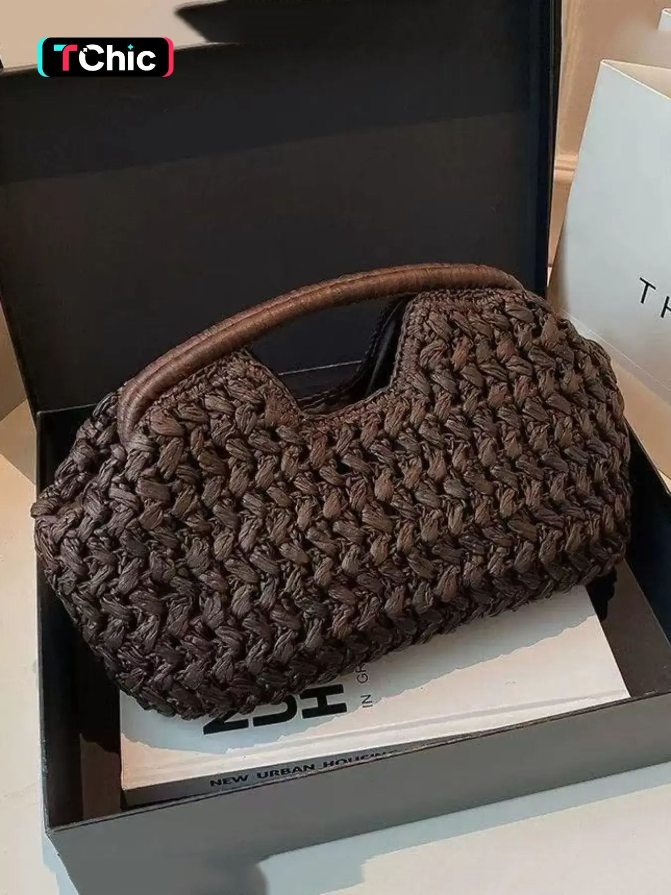 Handwoven Straw Handbag for Women, Casual Beach Vacation Tote Bag, New High-Quality Texture, All-Seasons Fashion Accessory, Braided Design Handbag