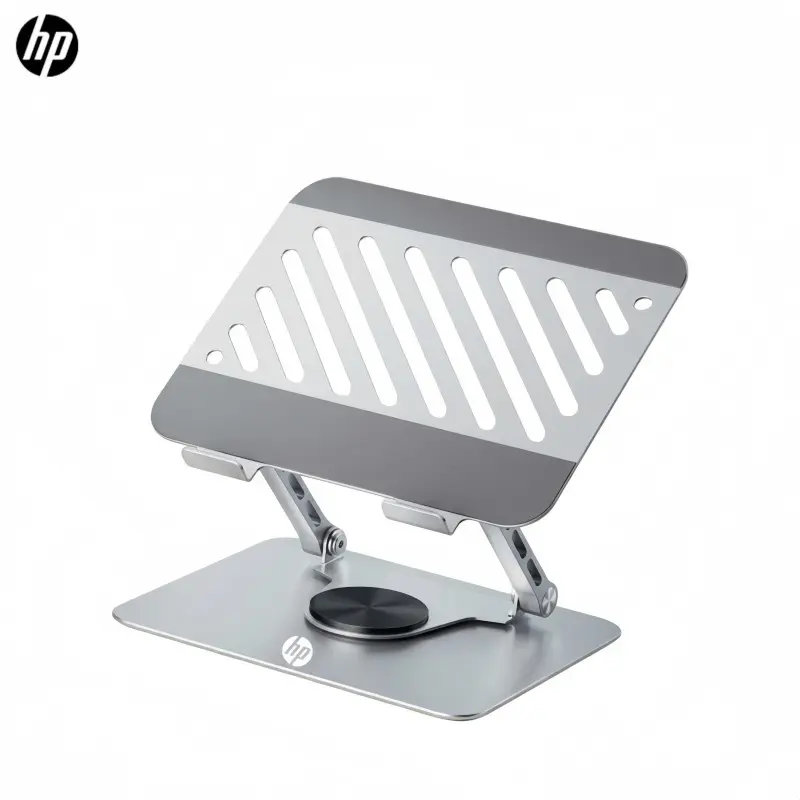 Hp Ergonomic Adjustable Laptop Stand, 360° Rotating Base, Height Adjustable and Foldable Design, Aluminum Alloy, Compatible with All Laptops