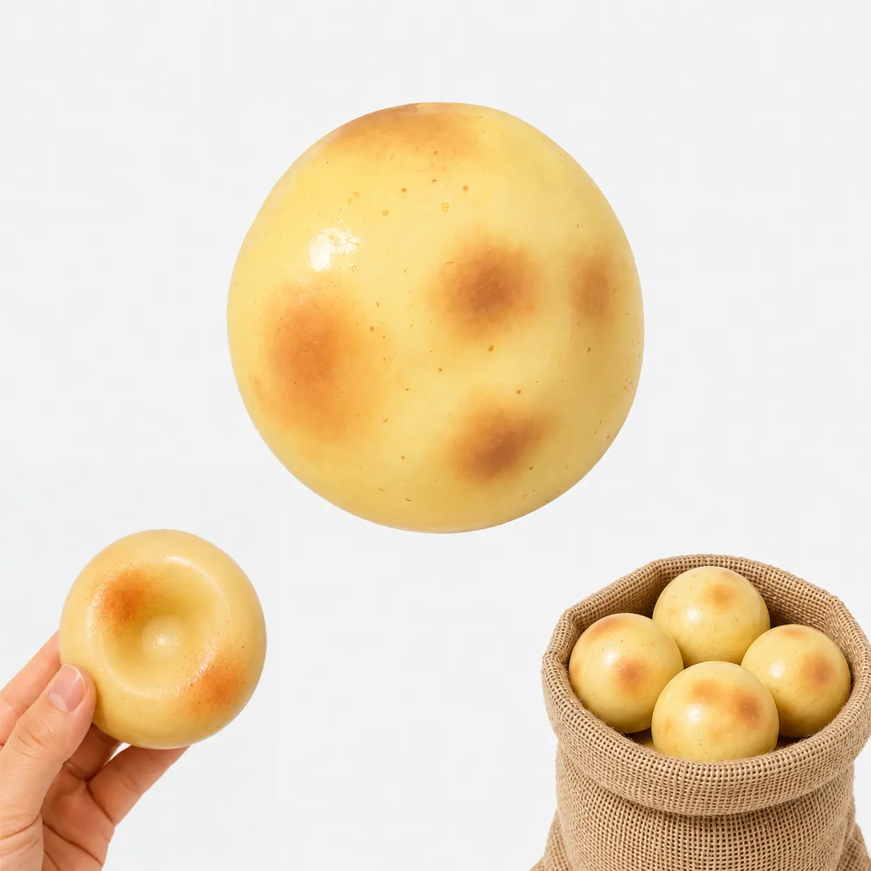 Vaseline-Filled Potato Squishy Ball, Soft TPR Fidget Toy, Moldable Non-Rebound, Sensory Squeeze Toy for Stress Relief
