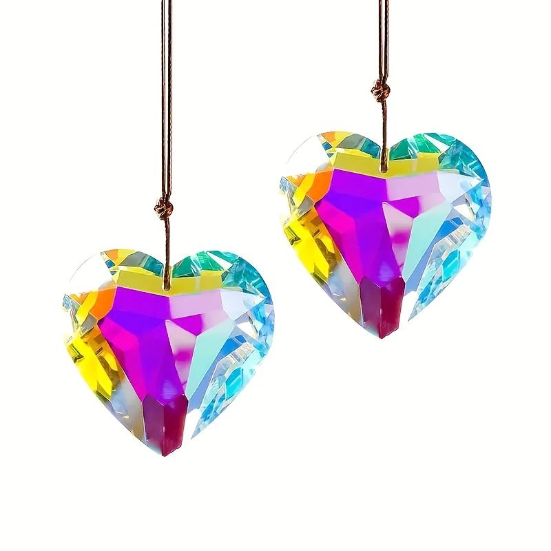 Crystal Heart Ornaments,2-Pack 30mm Crystal Heart Ornaments, 2-Pack Valentine'S Day Birthday Christmas Gift, Gifts for Mother's Day,2-Pack Crystal Light Catchers