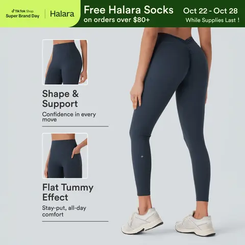 Halara UltraSculpt High Waisted Tummy Control Butt Lifting Ruched Pocket Shaping Yoga Leggings