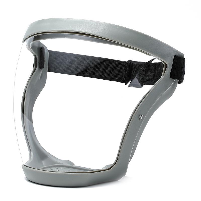 Transparent Mask - Adjustable Full Face Shield - Durable Plastic Safety Mask - Heat and Impact Resistant for Work, Kitchen and Outdoor Use with Easy Drawstring Closure Design