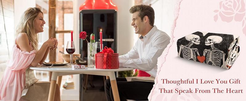 Goth Skeleton Romantic Blanket for Couples I Love You Gift for Him Her, Perfect for Anniversary Birthday Wedding Engagement Valentine's Day Christmas Flannel Fleece Throw for Men Women Boyfriend Girlfriend Ghost Design