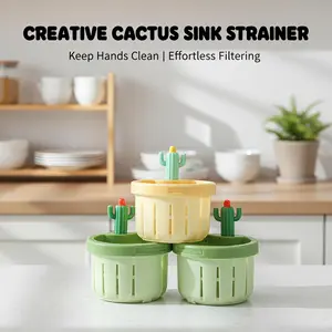 ins wind convenient cactus kitchen sink filter basket filter blue portable creative do not dirty hands filter residue