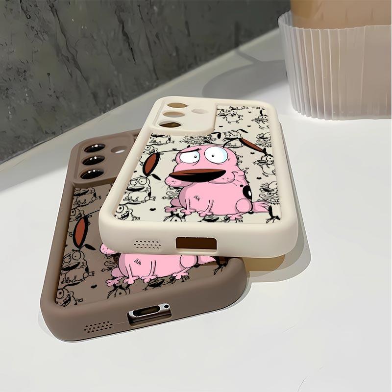 Cartoon Couragethe Cowardly Dog Soft&Flexible TPU Silicone Phone Case For Galaxy S26 Ultra S25 Edge S24 FE S23 S22 S21 Plus A13 A14 A15 A16 A17 A33 A34 A35 A36 A52 A53 A54 NOTE20 Durable|Shockproof|Full Camera Protection|Anti-Fingerprint