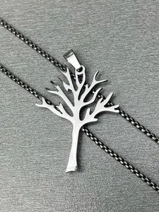 Life Tree Necklace Stainless Steel Unisex Modern Chain Pendant Jewelry Perfect Gift for Christmas and Birthday