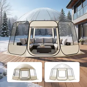 VEVOR Pop up Bubble Tent, 11x 10.2 ft Waterproof UV - Resistant, Clear Camping Tent Shelter, Outdoor Garden Dome Igloo Tents with Windows, 540 Panoramic View, for 8 - 10 Persons Patio Backyard