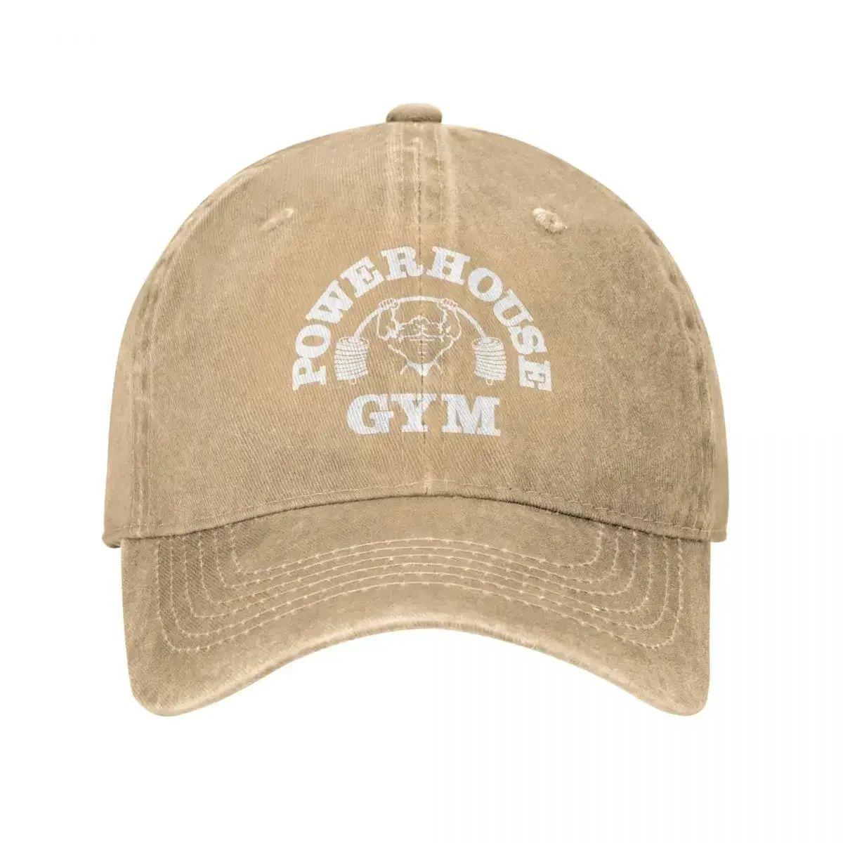 2025  Classic Denim Powerhouse Gym Baseball Caps for Men Women Summer Adjustable Baseball Hat Funny Sun Protection