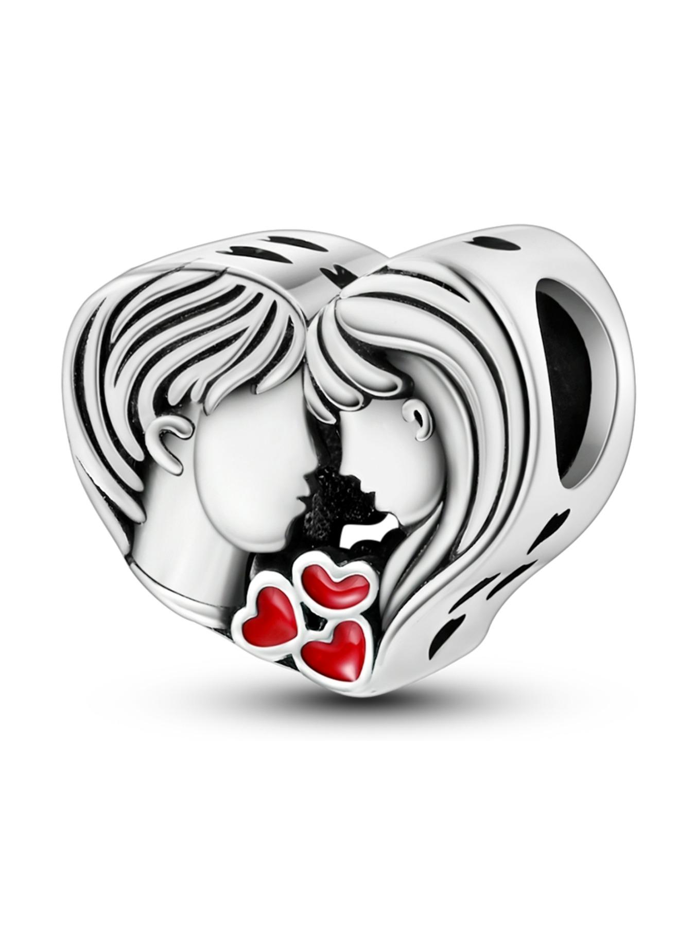 Heart Shaped Couple Charm, Fashionable Jewelry Accessories for Women & Girls, Trendy All-match & Exquisite Jewelry for Birthday Gift