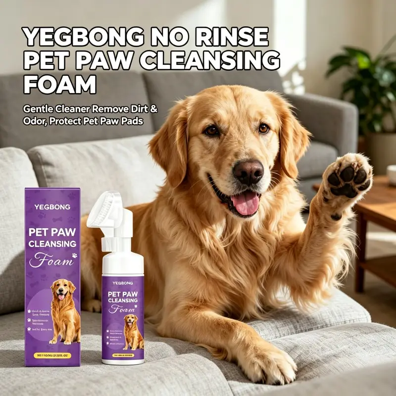 Pet Paw Cleansing Foam, No Rinse Dog Cat Paw Cleaner, Gentle Non-irritating Remove Dirt & Odor Pet Paw Care Foam