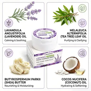 Water-Soluble Lavender Cleansing Tablets, Easy to Dissolve & Rinse, Gentle Facial Cleanser, Travel Friendly for All Skin Types