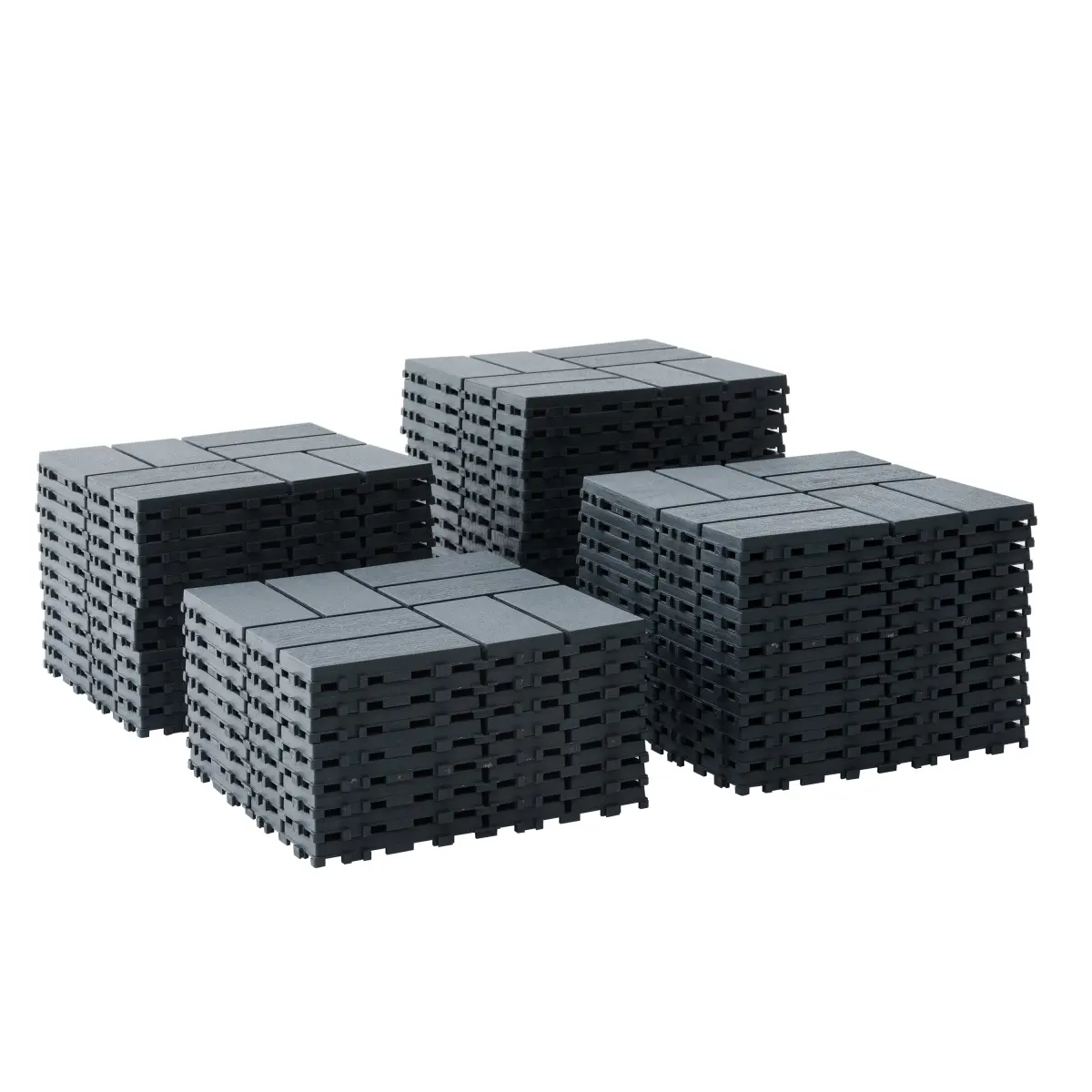 Plastic Interlocking Deck Tiles,44 Pack Patio Deck Tiles,12"x12" Square Waterproof Outdoor All Weather Use, Patio Decking Tiles for Poolside Balcony Backyard, Grey # french laid tiles