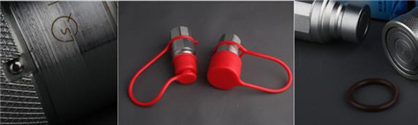 3/4'' NPT LSQ Hydraulics Flat Face Skid Steer Hydraulic Quick Connect Coupler, ISO12.5 Quick Disconnect Coupling, Set w/Dust Caps ISO16028