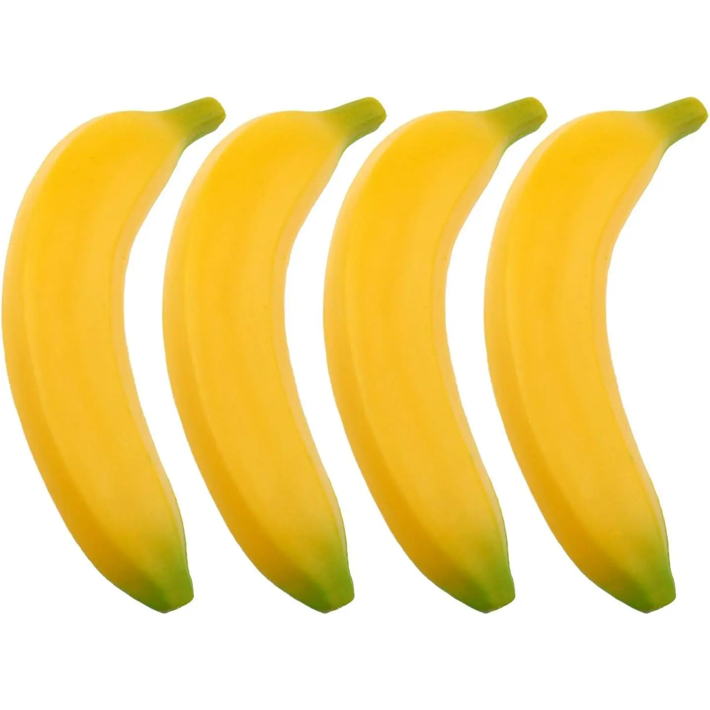 4-Pack 6.5 Inch Modern Plastic Banana Fruit Decor - Realistic Look, Lightweight Construction, Ideal for Garden Display, Photography Props, Kitchen Staging