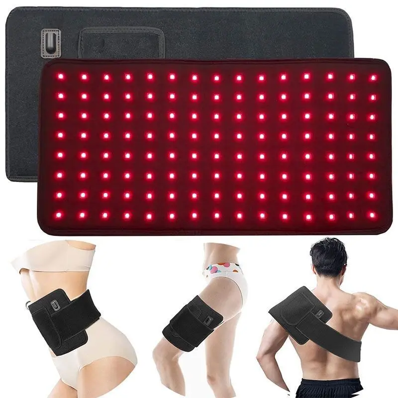 Multi-Functional Heating Pad, Back and Waist Massage Heater, 4 Light Therapy Modes, Adjustable Brightness, Type-C Powered, Ideal for Home and Travel