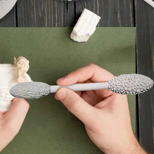 Texture Tool Set for Art Projects, 1 Set Polymer Roller Art Clay Silver Stick Sculpting Tools, Modeling Clay DIY Pottery Tool Kit