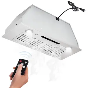Powerful 450 CFM Built-In Range Hood Insert – 30 Inch Stainless Steel Vent – Convertible Ducted/Ductless Exhaust Fan – 3-Speed Touch & Gesture Control – Remote – LED Light – Dishwasher-Safe Filter