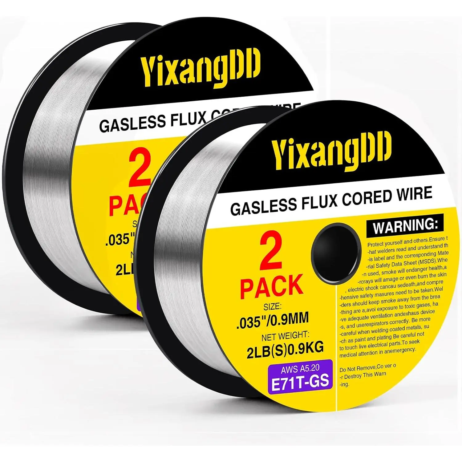 2 Pack 035 Flux Core Wire, E71T-GS Mig Wire |   Gasless Mild Carbon Mig Wire, 2 Flux Core Wire Compatible with Most Welder