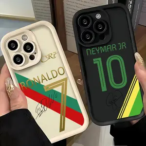 Football Number 7, 10 Smartphone Case - Soft TPU Back Cover for iPhone 17 Air, 16, 15, 14, 13, 12, 11 Pro Max Plus - Cellphone, Handheld Devices Accessories