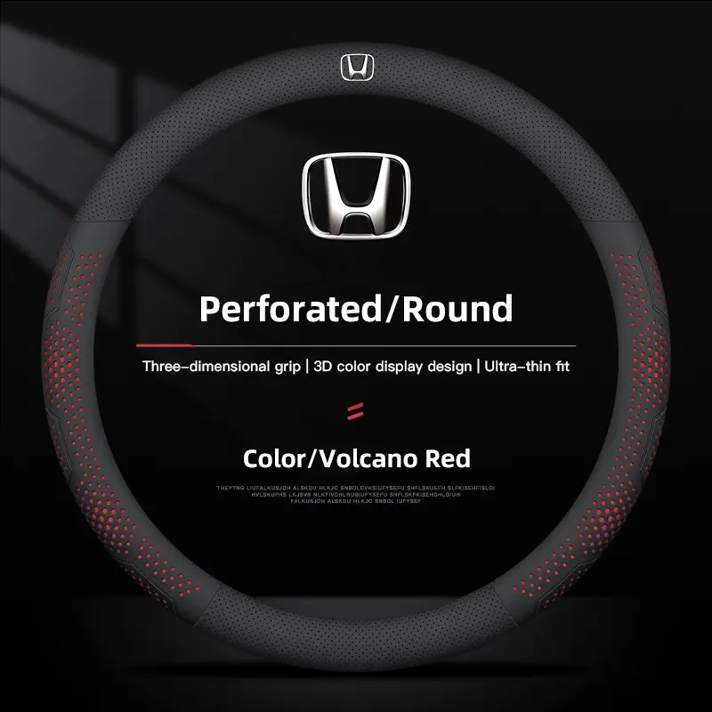 38cm Diameter Car Universal Steering Wheel Cover Leather, Car Accessories For Jaguar, Honda Civic Fit Accord ZRV Odyssey Pilot CRV HRV