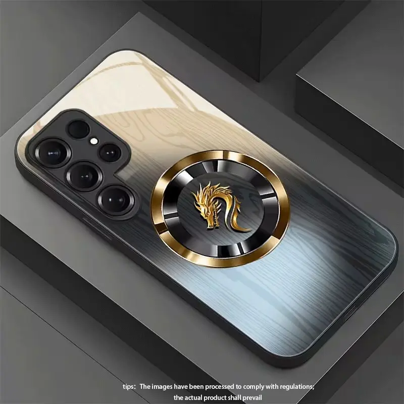 Gradient textured gold dragon phone case for vivo V9/V9 Youth/Y81/Y81i/Y85/Y89/Y91/Y93/Y95/Y97/Z1/Z1 Lite/Z1 Lite/Z1i/Z1Pro/Z3x/Z5x Hard Case glass texture Simple design new styles Phone Case