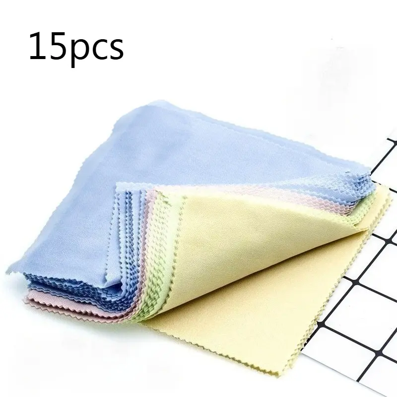 15pcs Ultra-Fine Microfiber Cleaning Cloths - Soft, Thick And Odorless Wipes for Glasses, Camera Lenses And Smartphone Screens - Available in Multiple Colors - Ideal for Daily Use And Perfect Gift for Tech Enthusiasts, Random Colors Shipped