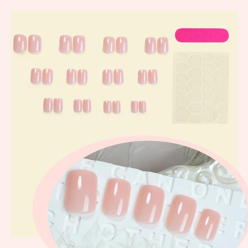 Wearable Nails, Removable Solid Color Nail Stickers, Wholesale of Finished Fake Nails, Short Style Manicure
