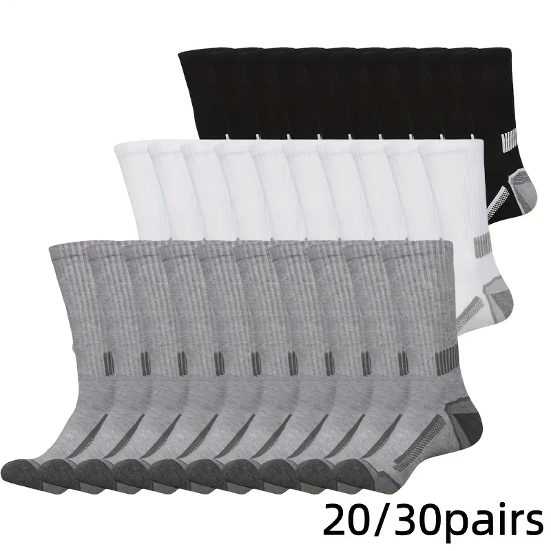 Men's Thick Autumn-Winter Long Sports Socks, 20/30 Pairs, Socks for Women Compatible for Sports Activities