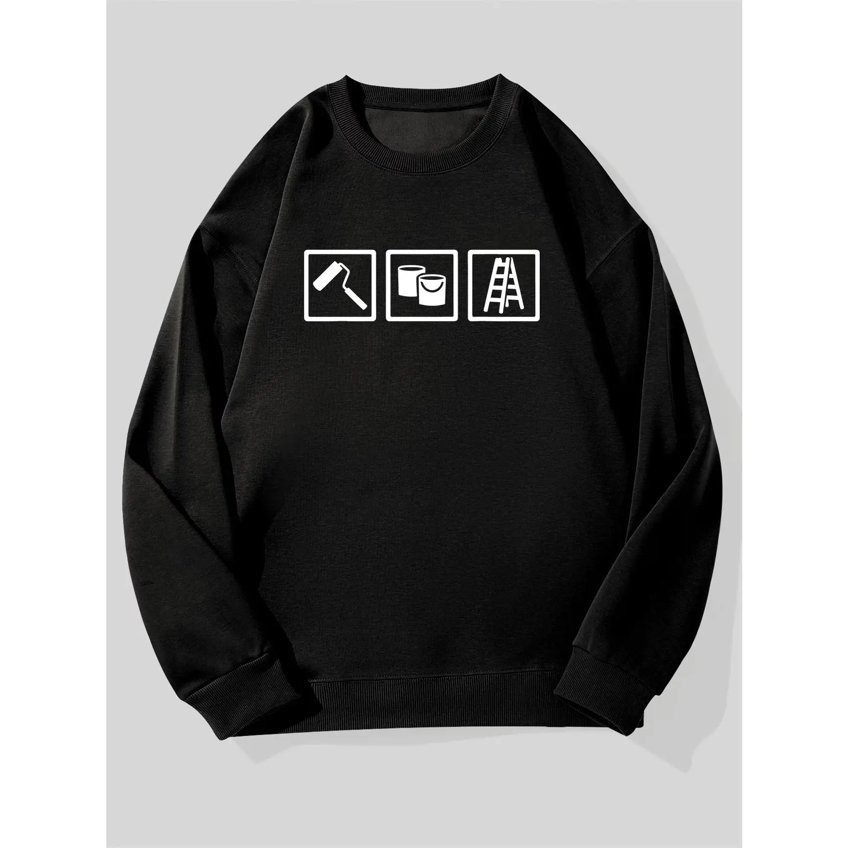 Painter Tools Paint Roller Ladder Graphic Sweatshirt, Cute Oversized Cotton Outfit, Comfort Fashion Top, Perfect Holiday Gift for Him Her, Handyman Present for Family Loved Ones